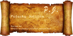 Pulszky Julitta névjegykártya